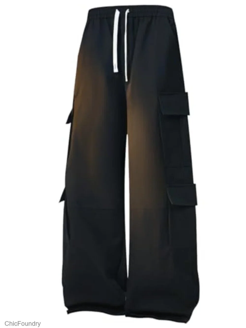 Men's Cargo Pants Elastic Waist Drawstring 6 Pockets Casual Hiking Joggers